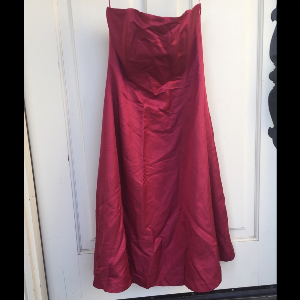Banana Republic SILK dress 👗 lined light plum dark pink 6 - Picture 2 of 8